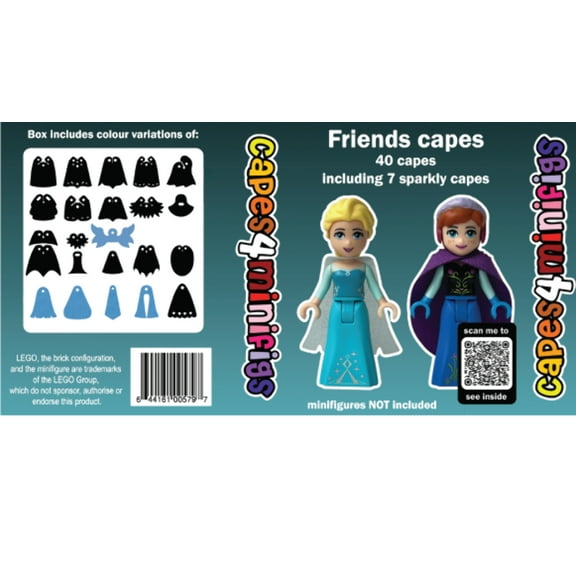 Friends Capes Pack 40 Custom Capes for LEGO Friends Mini-Doll Figures (Includes 7 Sparkly Capes)