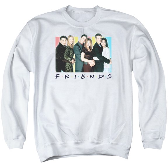 Friends Cast Logo Adult Crewneck Sweatshirt White