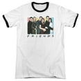 thumbnail image 1 of Friends Cast Logo Adult Ringer T-Shirt White Black, 1 of 1