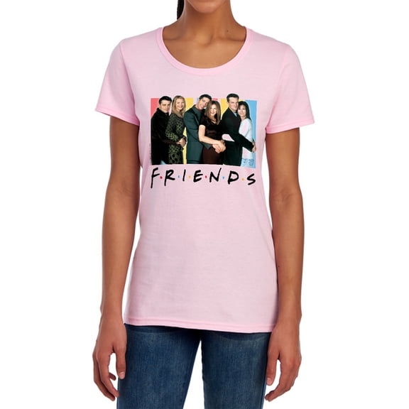 Friends Cast Logo Women's T Shirt, Pink, Medium