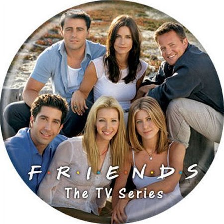 Friends Cast On Beach Licensed 1.25 Inch Button 83059