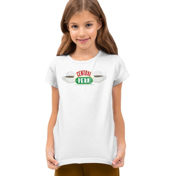 Friends Central Perk 3 Kids T Shirt (Large) for Youth Toddler Boys and Girls, White