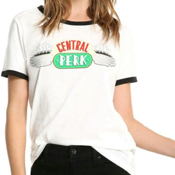 Friends Central Perk Junior Women's Ringer T-Shirt (Medium)