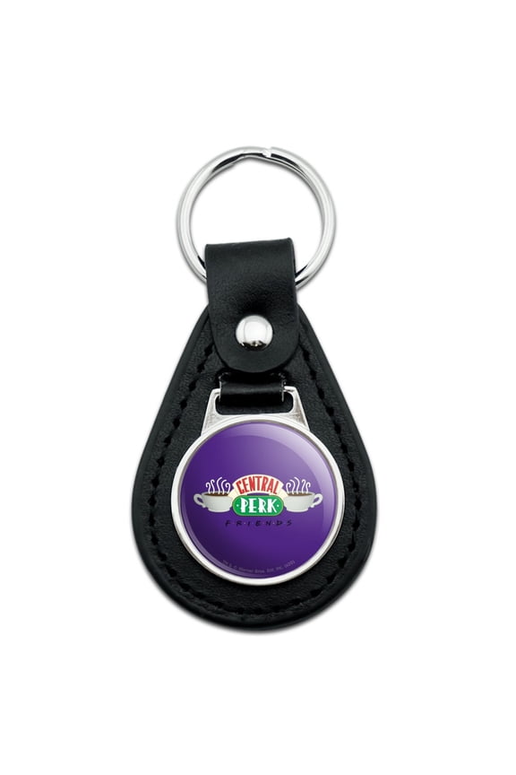 Friends Central Perk Logo Black Leather Keychain