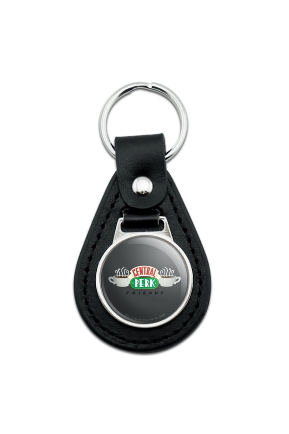 Friends Central Perk Logo Black Leather Keychain