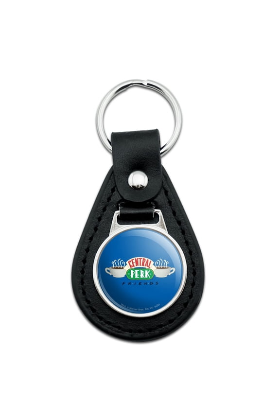 Friends Central Perk Logo Black Leather Keychain