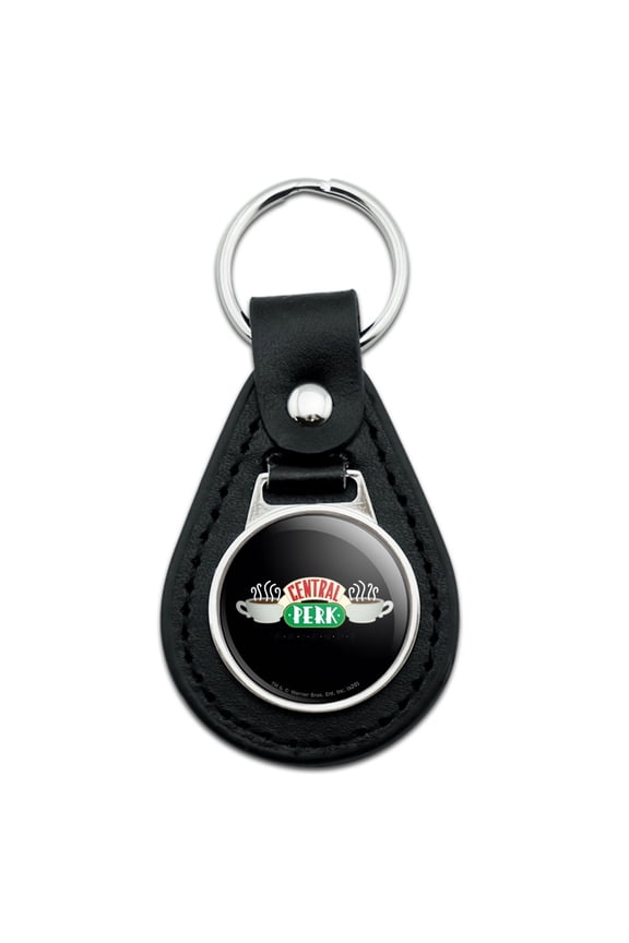 Friends Central Perk Logo Black Leather Keychain