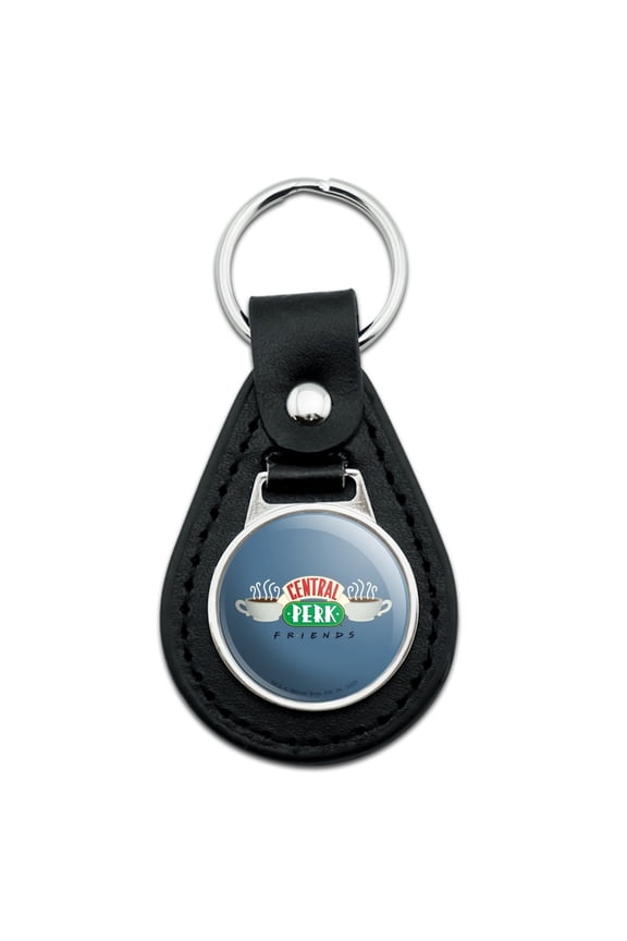 Friends Central Perk Logo Black Leather Keychain