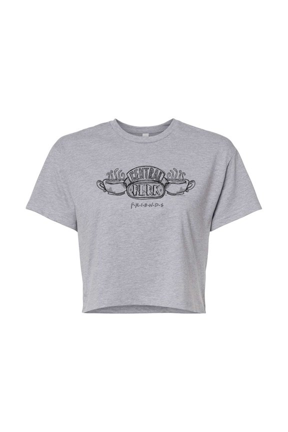 - Central Perk Logo - Juniors Cropped Graphic T-Shirt