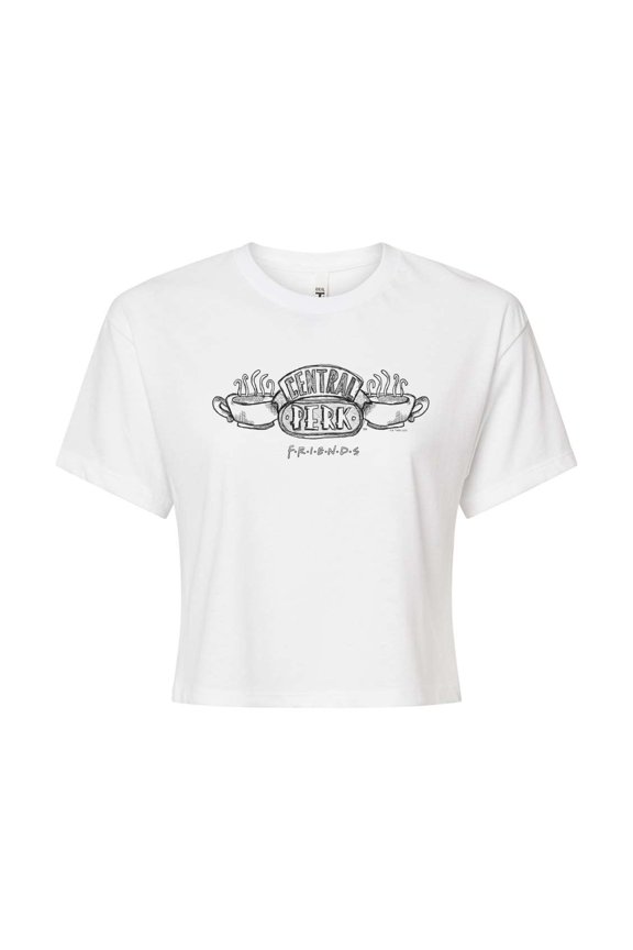 - Central Perk Logo - Juniors Cropped Graphic T-Shirt