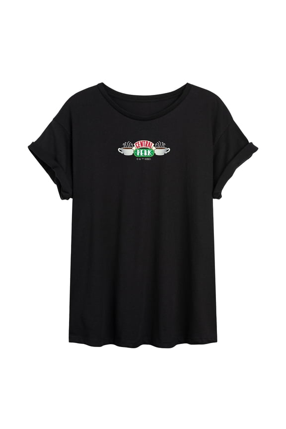- Central Perk Logo - Juniors Oversized Graphic T-Shirt