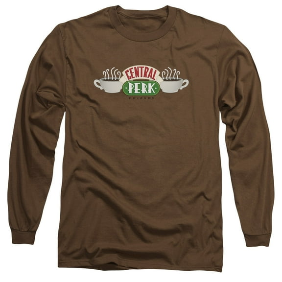 Friends Central Perk Logo Long Sleeve T-Shirt Adult 18/1 Coffee