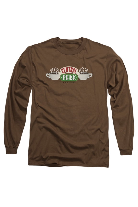 Friends Central Perk Logo Long Sleeve T-Shirt Adult 18/1 Coffee