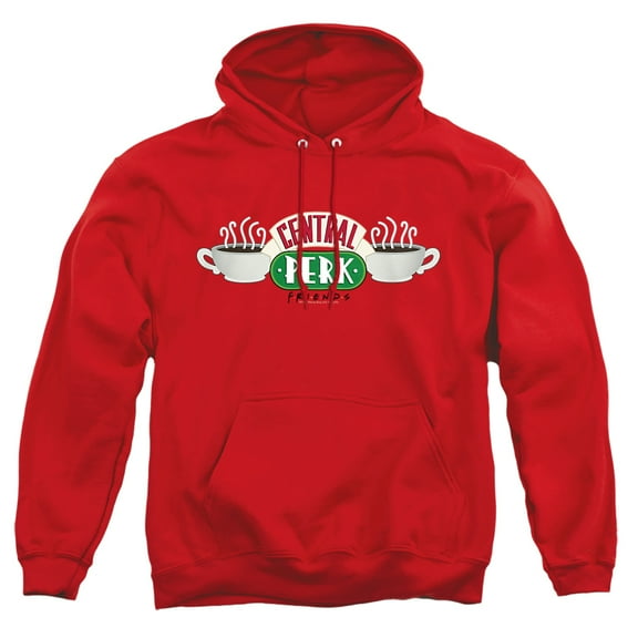 Friends Central Perk Logo Unisex Adult Pull-Over Heather Hoodie, Large, Red