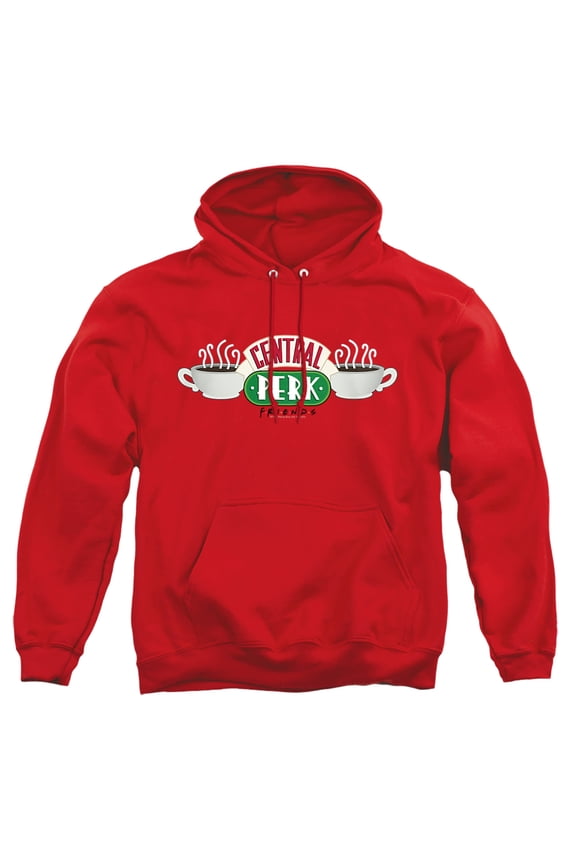 Central Perk Logo Unisex Adult Pull-Over Heather Hoodie, Large, Red
