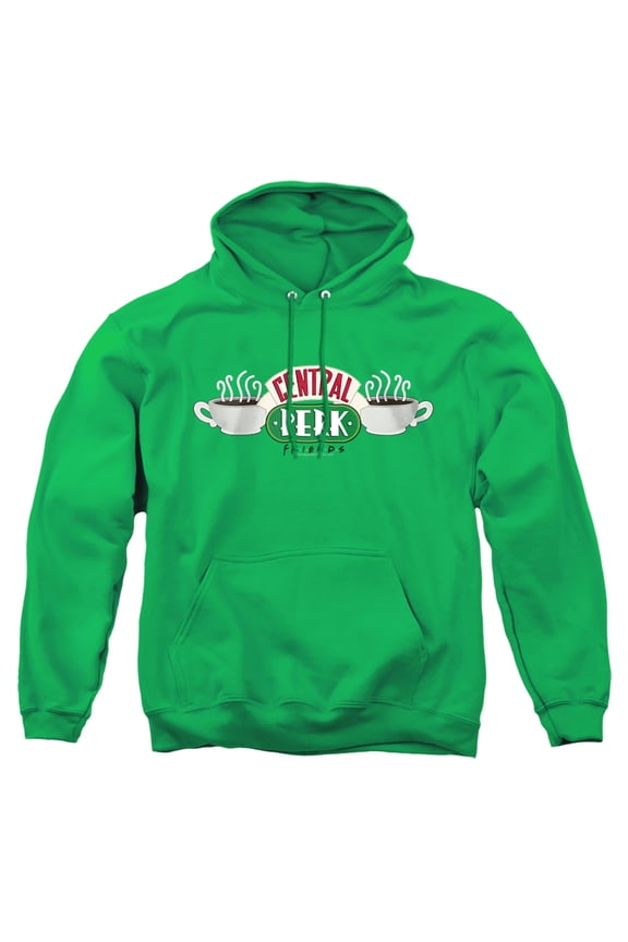 Central Perk Logo Unisex Adult Pull-Over Heather Hoodie, Medium, Kelly Green
