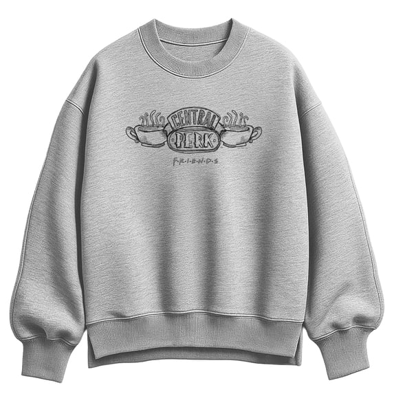 Friends - Central Perk Logo Oversized Fleece Crew Sweatshirt