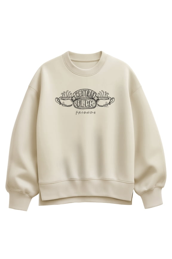 - Central Perk Logo - Women's Oversized Fleece Crew Sweatshirt