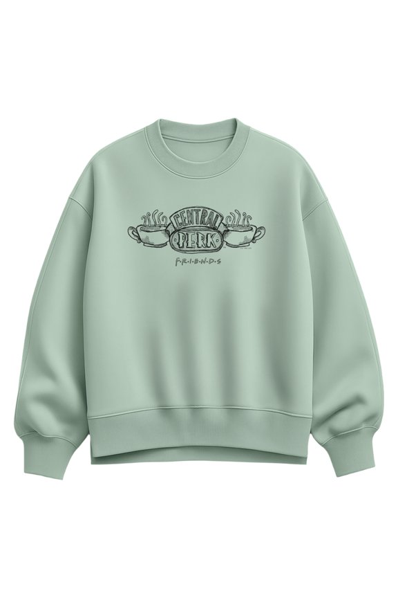- Central Perk Logo - Women's Oversized Fleece Crew Sweatshirt