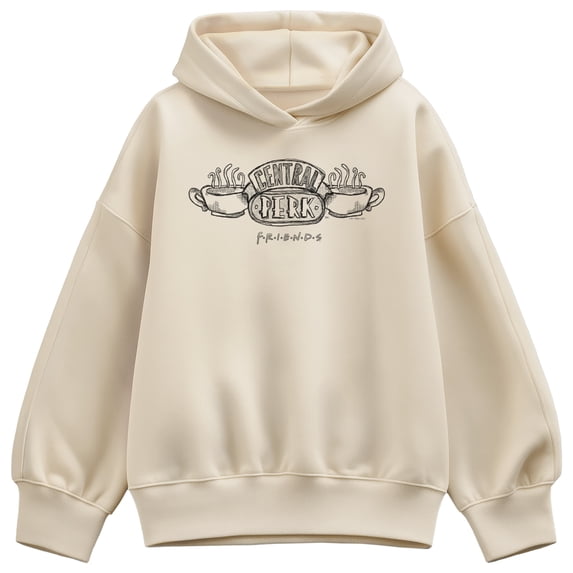 Friends - Central Perk Logo Oversized Fleece Hoodie Sweatshirt