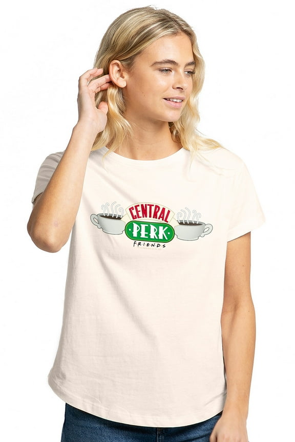 Central Perk Logo Women's Graphic T-Shirt Rolled Sleeve Tee