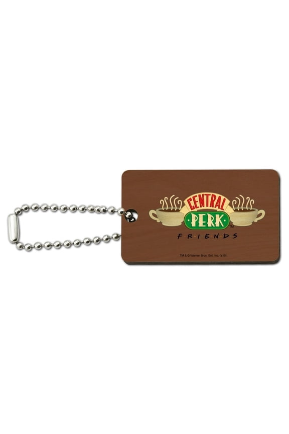 Friends Central Perk Logo Wood Wooden Rectangle Keychain Key Ring