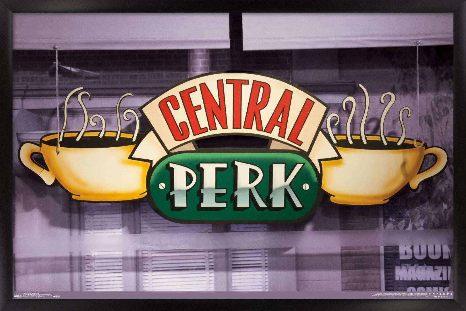 Friends - Central Perk Wall Poster, 14.725" x 22.375", Framed