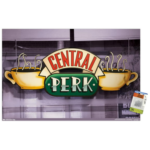 Friends - Central Perk Wall Poster with Push Pins, 22.375" x 34"