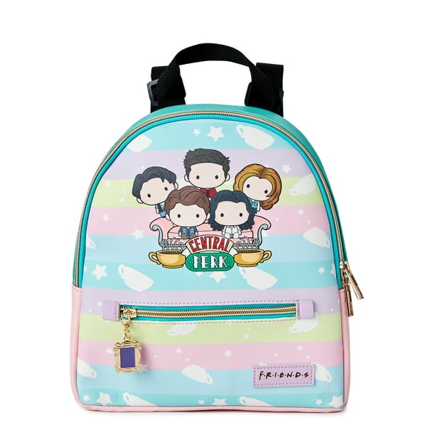 friends backpack mini Front Door Mini-Backpack It is made of faux leather and features a top zipper closure Friends Mini Backpack With Coin