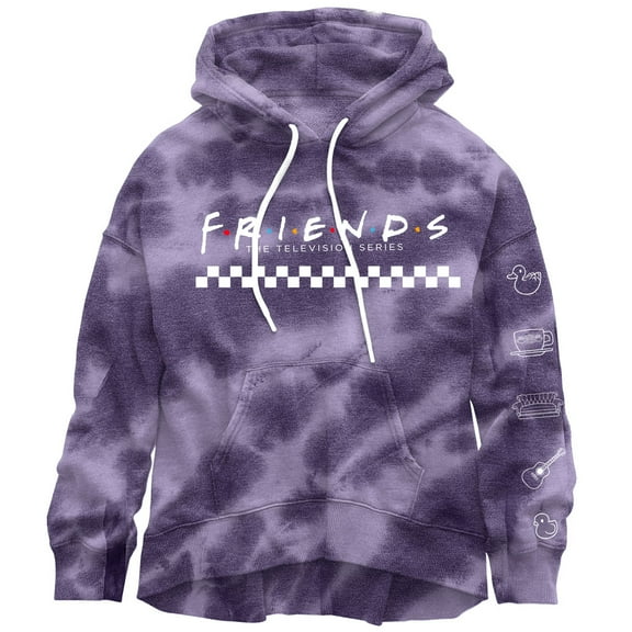 Friends - Checkered Logo Juniors Tie Dye Pullover Hoodie