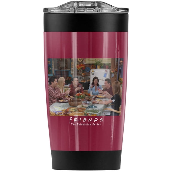 Friends Cheers! Stainless Steel Tumbler 20 oz Coffee Travel Mug/Cup, Vacuum Insulated & Double Wall with Leakproof Sliding Lid | Great for Hot Drinks and Cold Beverages