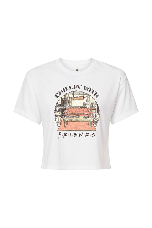 - Chillin With Friends - Juniors Cropped Graphic T-Shirt