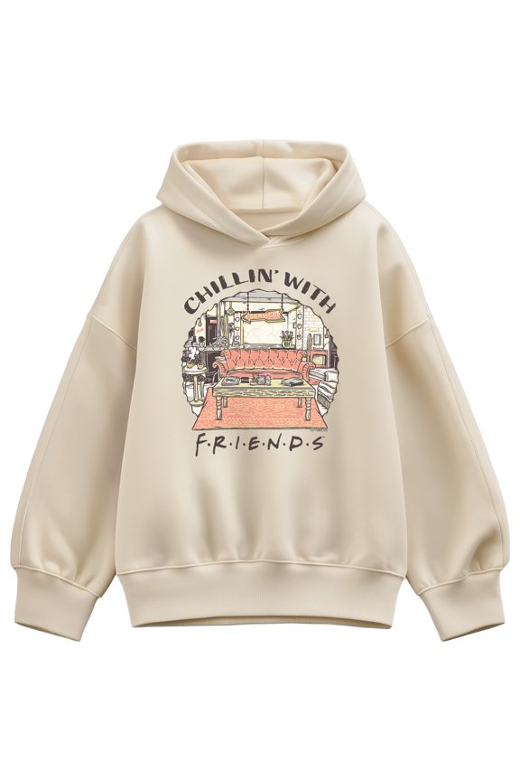 - Chillin With Friends - Women's Oversized Fleece Hoodie Sweatshirt
