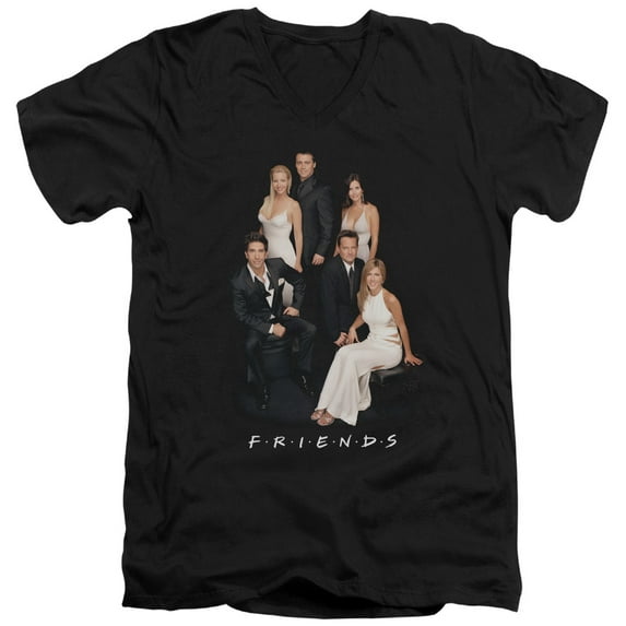 Friends Classy S/S Adult V-Neck T-Shirt 30/1 Black