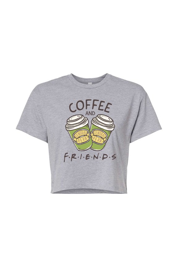 - Coffee Better With Friends - Juniors Cropped Graphic T-Shirt