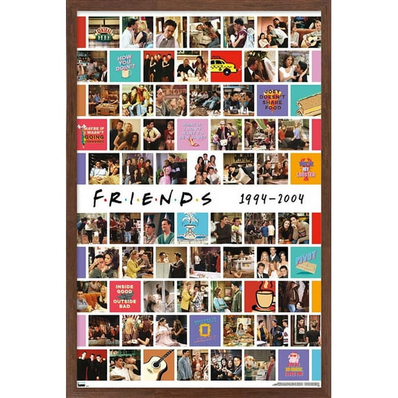 Friends - Collage Wall Poster, 14.725" x 22.375", Framed