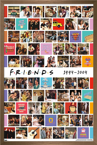 Friends - Collage Wall Poster, 22.375" x 34", Framed