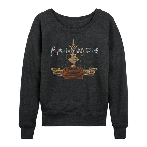 Friends - Couch Fountain Set - Ladies French Terry Long Sleeve Shirt