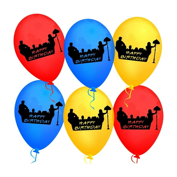 Friends Couch Happy Birthday Latex Party Balloons - 12 Inch/25 Pack