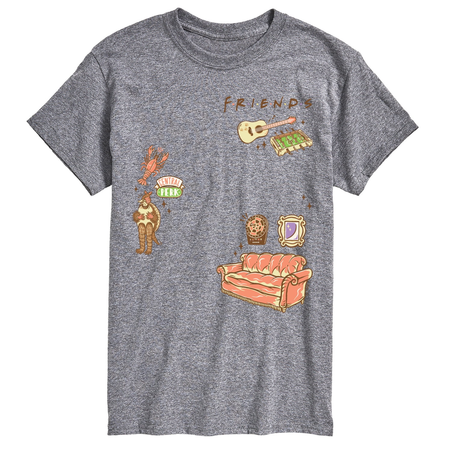 Friends - Couch and Icons Men's Short Sleeve Graphic T-Shirt - Walmart ...