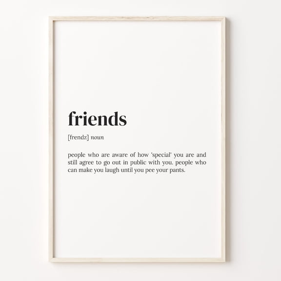 Friends Definition Dictionary Wall Art Bestie, Unframed Poster