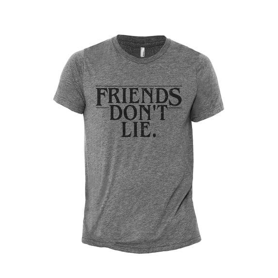 Friends Don't Lie Men's Modern Fit Fun Casual T-Shirt Printed Graphic Tee Heather Grey Small