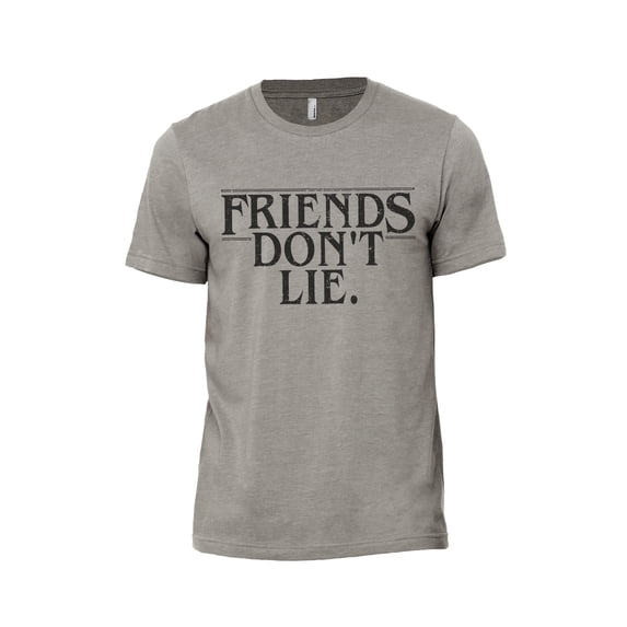 Friends Don't Lie Men's Modern Fit Fun Casual T-Shirt Printed Graphic Tee Military Grey X-Large