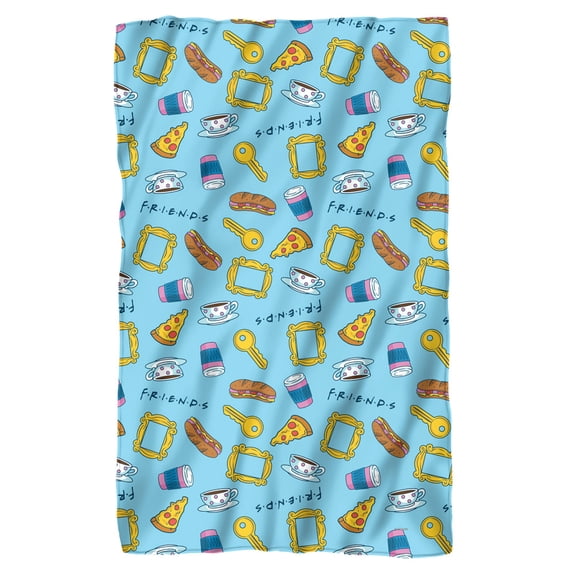 Friends Food Pattern Fleece Blanket 36' x 58'