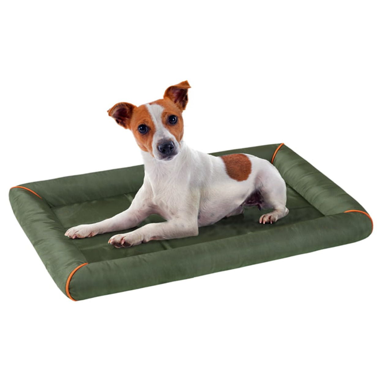 Small Green Oxford Bolster Dog Crate Mat