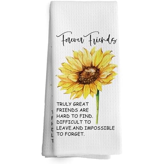 Friends Forever Kitchen Towels Dish Towel 16x24 Inches, Friendship Friend Birthday Gifts for Women Friends Sister BFF Female Bestie Kitchen Decorative Absorbent Dishcloths Tea Towels
