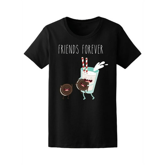 Friends Forever Milk And Cookies T-Shirt Women -Image by Shutterstock, Female Large