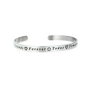 Friends Forever Today Tomorrow Always Adjustable Cuff Bracelet Wristband Bangle