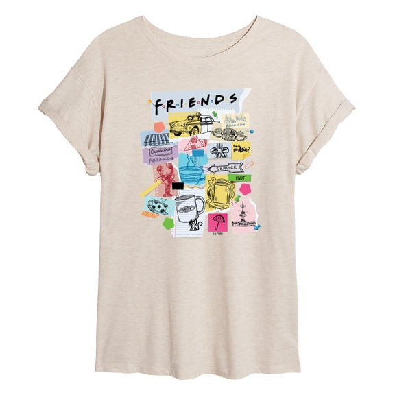 Friends - Friends Sketchy - Women's Oversized Graphic T-Shirt