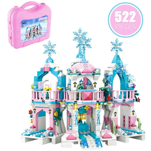 Friends Frozen Castle Building Kit Princess Magical Ice Palace, for Child Girls Ages 6-12 (552 Pieces)